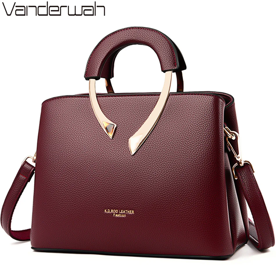 Luxury Bags Vendor - 本物のヴァンダーウォール高品質 Pu レザーカジュアルトート高級ハンドバッグ女性バッグデザイナーショルダークロスボディバッグ女性のための 2025
