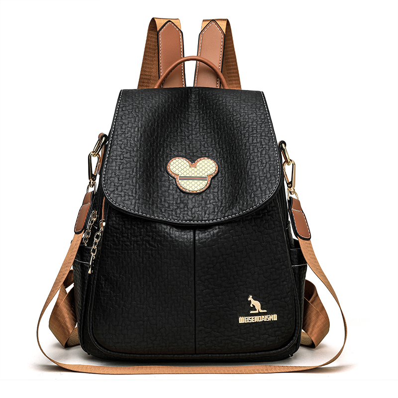 Luxury Bags Brands For Women - 2024 高級旅行バックパックファッションスクールバッグ複数のポケットレザーブランドの女性のクラシックバックパック女の子 Mochilas Feminina