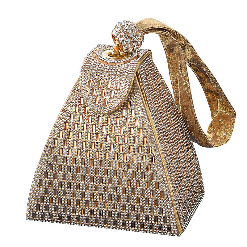 Luxury Bags Pyramid - ラインストーン高級イブニングバッグ女性のためのオリジナルブランド新高品質ピラミッド形状ファッションシックなポイントパーティークラッチ財布