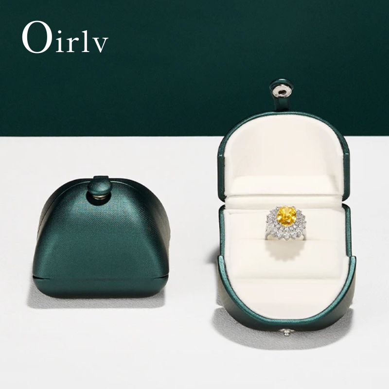 Luxury Bags List - 高級ダークグリーンリングボックス、プレミアムレザーレット製ジュエリー収納ケース、柔らかいベルベットの裏地付き、エレガントなジュエリーギフト包装
