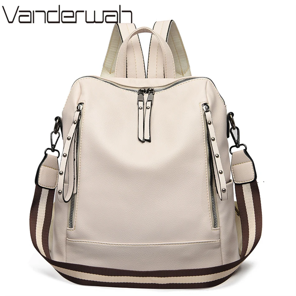 Luxury Bags Brands For Women - デラックスブランドのソフトレザーバックパック,防水,プレッピースタイル,多機能,若い学生向け