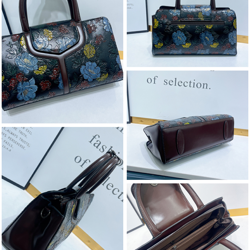 ヴィンテージ花柄エンボス加工ボストンバッグ女性高級 3D フ - Luxury Bags Vegan のレビューと価格