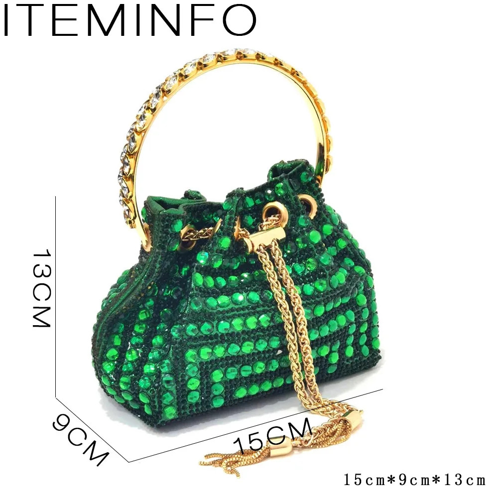 ラグジュアリーグリーンラインストーンシューズとバケットバッグ - Luxury Bags And Shoes のレビューと価格