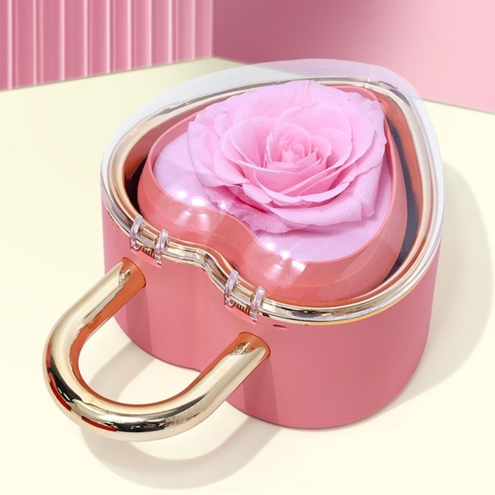 回転式ハート型南京錠ジュエリーボックス高級石鹸ローズフラワー - Luxury Bags List のレビューと価格