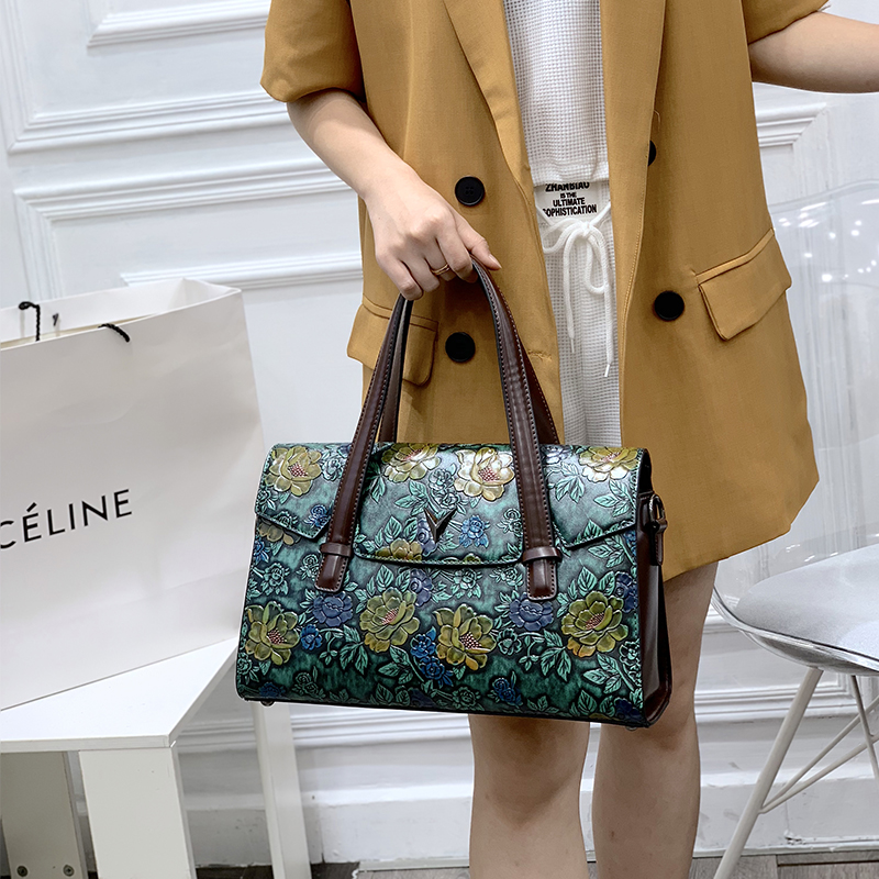 ヴィンテージ 3D エンボス加工花柄ハンドバッグ女性のための - Luxury Bags Vegan のレビューと価格