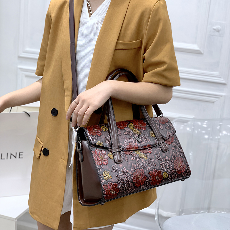 ヴィンテージ 3D エンボス加工花柄ハンドバッグ女性のための - Luxury Bags Vegan のレビューと価格
